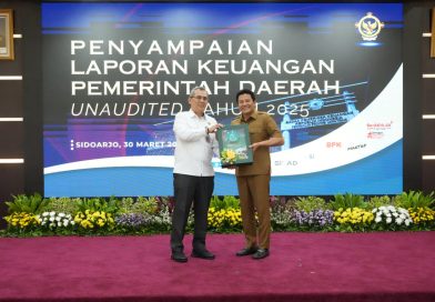 Dapat Apresiasi karena Tepat Waktu, Bupati Sidoarjo H.Subandi Serahkan LKPD Unaudited 2025 ke BPK Jatim