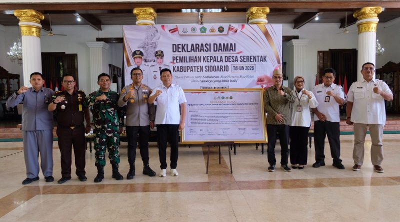 Jelang Pilkades Serentak Sidoarjo, 230 Calon Kades Teken Deklarasi Damai