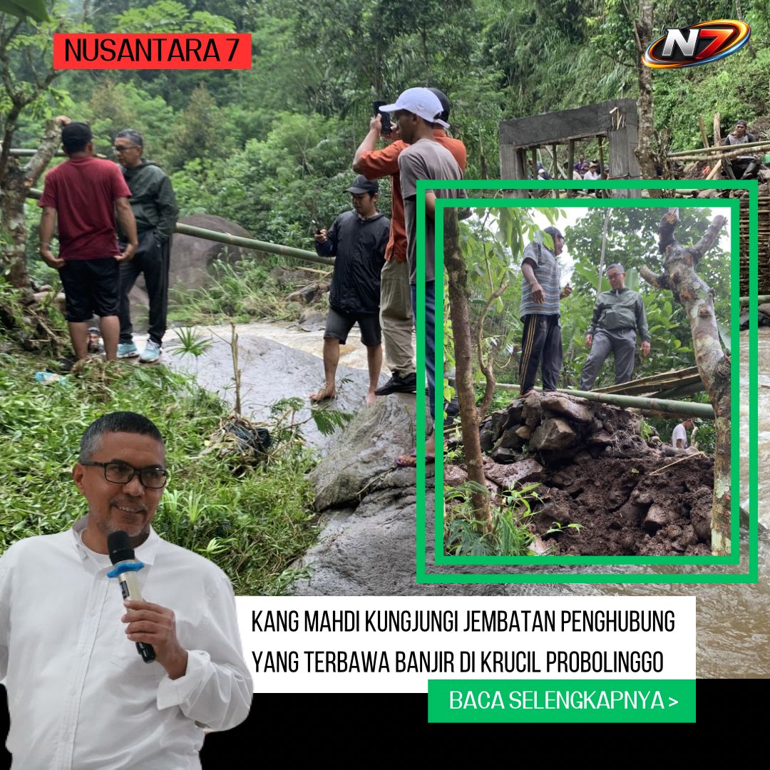 Kang mahdi kunjungi jembatan penghubung yang putus karena banjir di krucil